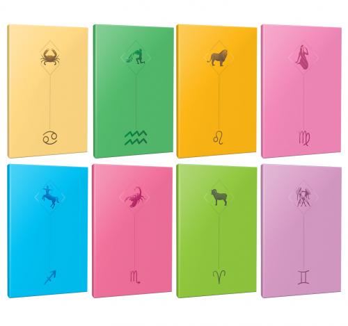 8li Burç-Astroloji Temalı 13,5x19,5cm 64 Sayfa Çizgisiz Defter Seti -7