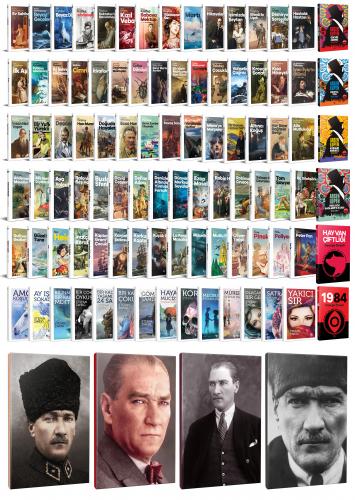93 Dünya Klasiği ve Atatürk Temalı 64 Sayfa Çizgili Defter Seti -1 - H