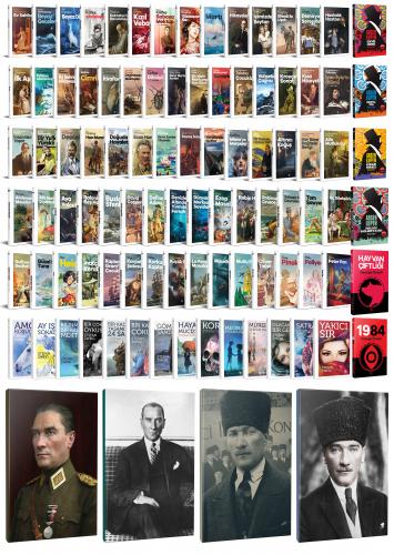 93 Dünya Klasiği ve Atatürk Temalı 64 Sayfa Çizgili Defter Seti -2 - H