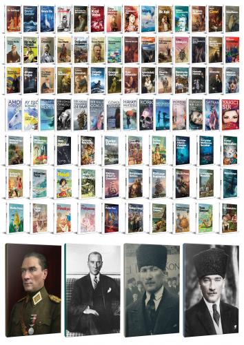 96 Dünya Klasiği ve Atatürk Temalı 64 Sayfa Çizgili Defter Seti -2 - H