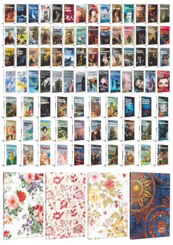 96 Dünya Klasiği ve Çiçekli Planlama Defteri Seti -1 - Halkkitabevi