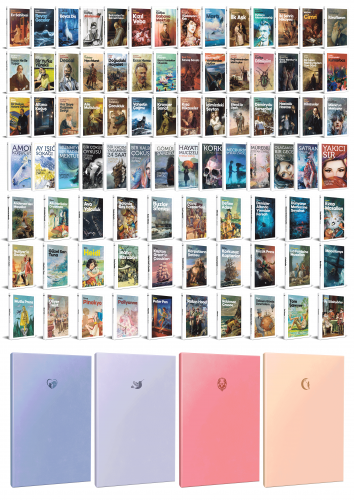 96 Dünya Klasiği ve Pastel Çizgisiz Defter Seti -1 - Halkkitabevi