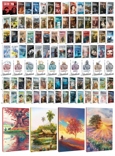 98 Dünya Klasiği ve Manzara Temalı 64 Sayfa Çizgili Defter Seti -2 - H