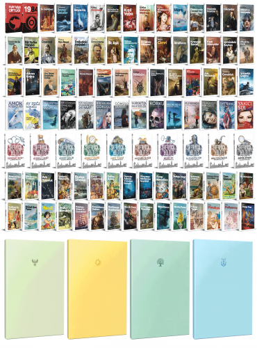 98 Dünya Klasiği ve Pastel Çizgisiz Defter Seti -2 - Halkkitabevi