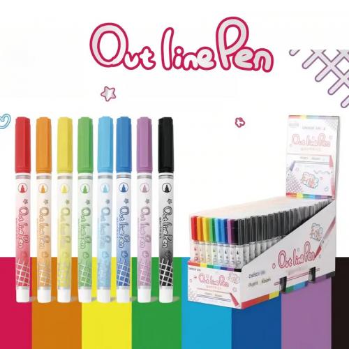 Chosch Highlighter 8'lı Fosforlu Kalem Out Line Pen Colour