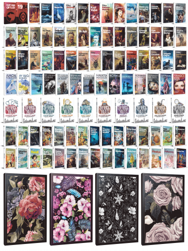 99 Dünya Klasiği ve Çiçekli Çizgili Defter Seti -1 - Halkkitabevi