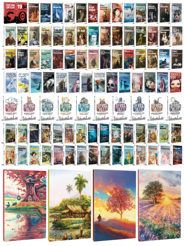 99 Dünya Klasiği ve Manzara Temalı 64 Sayfa Çizgili Defter Seti -1 - H