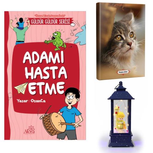 Adamı Hasta Etme - Minik Kedi Planlama Defteri ve Küçük Prens Sokak Lambası Fener Tipi Işıklı Kar Küresi