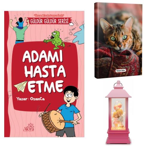 Adamı Hasta Etme - Şaşkın Kedi Planlama Defteri ve Balonlu Aşıklar Fener Tipi Işıklı Kar Küresi