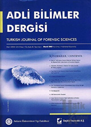 Adli Bilimler Dergisi - Cilt:1 Sayı:1 Eylül 2002 - Halkkitabevi