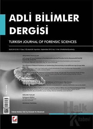 Adli Bilimler Dergisi - Cilt:11 Sayı:3 Eylül 2012 - Halkkitabevi