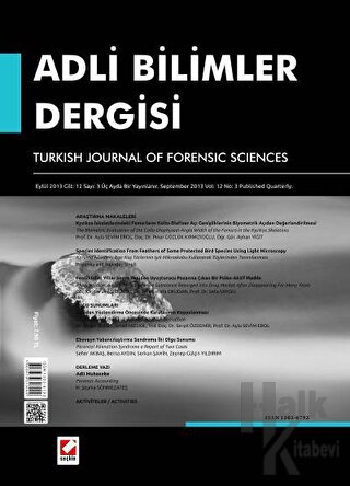Adli Bilimler Dergisi - Cilt:12 Sayı:3 Eylül 2013 - Halkkitabevi