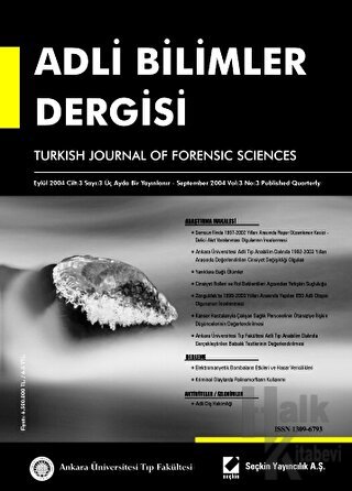 Adli Bilimler Dergisi - Cilt:3 Sayı:3 Eylül 2004 - Halkkitabevi