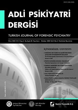 Adli Psikiyatri Dergisi – Cilt:2 Sayı:4 Ekim 2005 - Halkkitabevi
