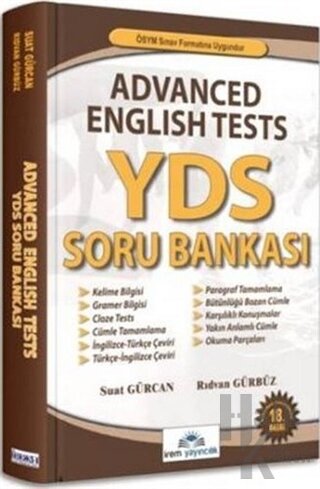 Advanced English Tests YDS Soru Bankası - Halkkitabevi