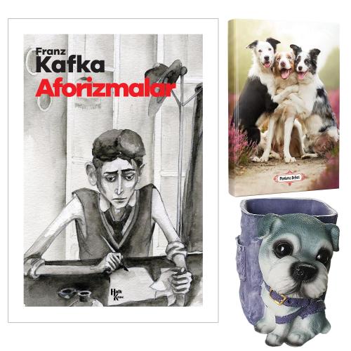 Aforizmalar - Franz Kafka ve Dekoratif Köpek Kalemlik - Neşeli Dostlar Planlama Defteri