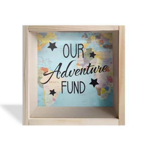 Camlı Ahşap Kumbara Adventure Ham Ahşap - Halkkitabevi