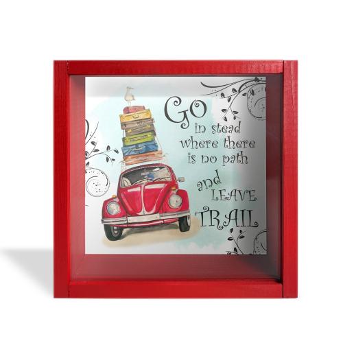 Camlı Ahşap Kumbara Tatil Kırmızı - Halkkitabevi