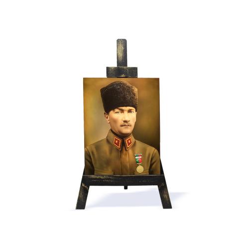 Ahşap Şövalyeli Resim Büyük Boy Atatürk Resim 3 - Halkkitabevi