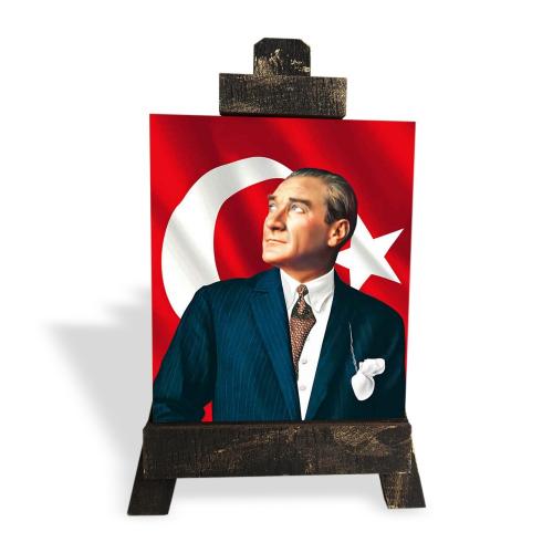 Ahşap Şövalyeli Resim ,Küçük Boy Atatürk Resim 2 - Halkkitabevi