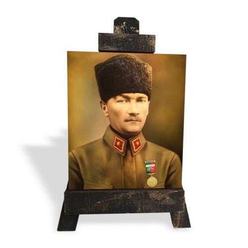 Ahşap Şövalyeli Resim ,Küçük Boy Atatürk Resim 3
