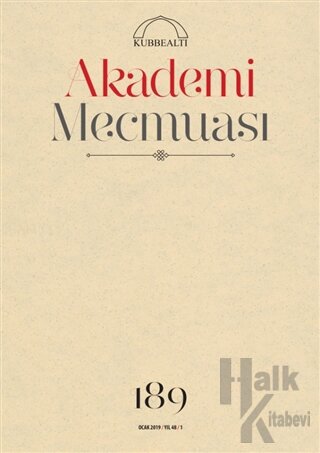 Akademi Mecmuası Sayı: 189 Ocak 2019 - Halkkitabevi