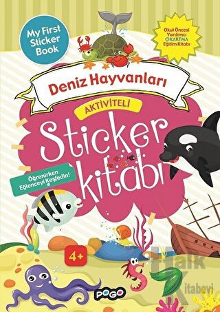 Aktiviteli Sticker Kitabı - Deniz Hayvanları - Halkkitabevi