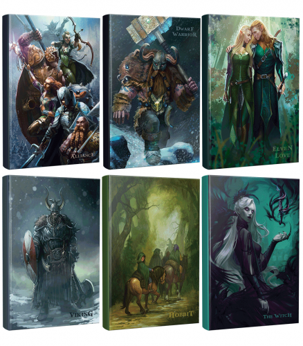 Altılı Fantastik Defter Seti - Elven Love - Viking - Alliance - Dwarf Warrior - Hobbit - The Witch