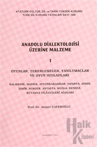 Anadolu Dialektolojisi Üzerine Malzeme 1-2 - Halkkitabevi