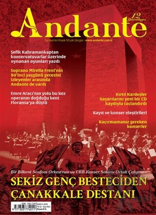 Andante Müzik Dergisi Sayı: 103 Yıl: 12 Mayıs 2015 - Halkkitabevi