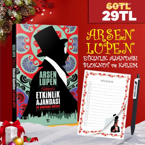 Arsen Lupen Seti - 1 Ajanda 1 Defter 1 Kalem