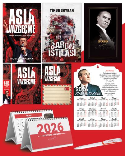 Asla Vazgeçme - Ayraç - Kartpostal - Poster - Baron İstilası -  2026 Ajanda Gazi Paşa - Ayyıldız Ahşap Duvar Takvimi - Masa Takvimi
