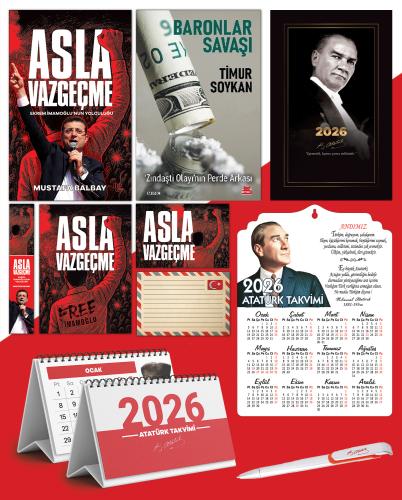 Asla Vazgeçme - Ayraç - Kartpostal - Poster - Baronlar Savaşı -  2026 Ajanda Gazi Paşa - Ayyıldız Ahşap Duvar Takvimi - Masa Takvimi