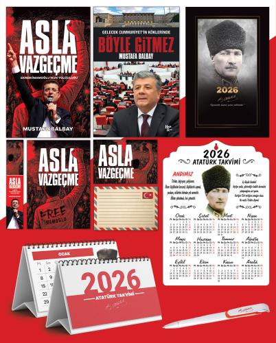 Asla Vazgeçme - Ayraç - Kartpostal - Poster - Böyle Gitmez -  2026 Ajanda Komutan - Kalpaklı Ahşap Duvar Takvimi - Masa Takvimi