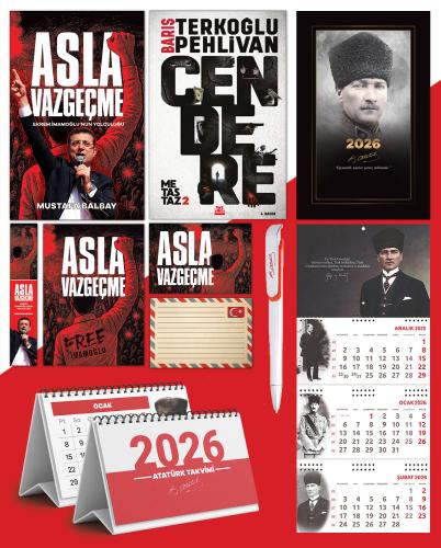 Asla Vazgeçme - Ayraç - Kartpostal - Poster - Cendere -  2026 Ajanda Komutan - Gazi Duvar Takvimi - Masa Takvimi