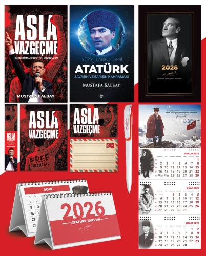 Asla Vazgeçme - Ayraç - Kartpostal - Poster - Yüzyılların Lideri Atatürk -  2026 Ajanda İstikbal - Sakarya Duvar Takvimi - Masa Takvimi