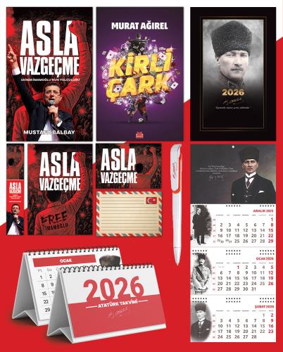 Asla Vazgeçme - Ayraç - Kartpostal - Poster - Kirli çark -  2026 Ajanda Komutan - Gazi Duvar Takvimi - Masa Takvimi