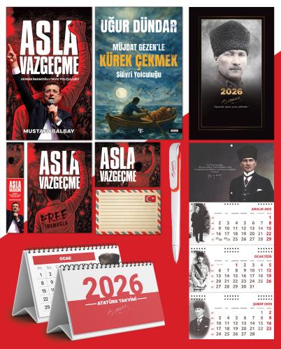 Asla Vazgeçme - Ayraç - Kartpostal - Poster - Müjdat Gezenle Kürek çekmek -  2026 Ajanda Komutan - Gazi Duvar Takvimi - Masa Takvimi