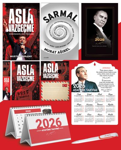 Asla Vazgeçme - Ayraç - Kartpostal - Poster - Sarmal -  2026 Ajanda Gazi Paşa - Ayyıldız Ahşap Duvar Takvimi - Masa Takvimi