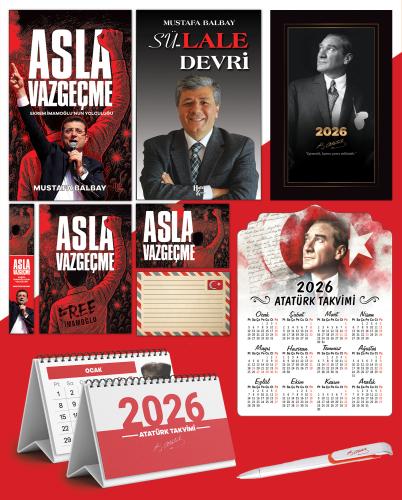 Asla Vazgeçme - Ayraç - Kartpostal - Poster - Sü-Lale Devri -  2026 Ajanda İstikbal - İstikbal Ahşap Duvar Takvimi - Masa Takvimi