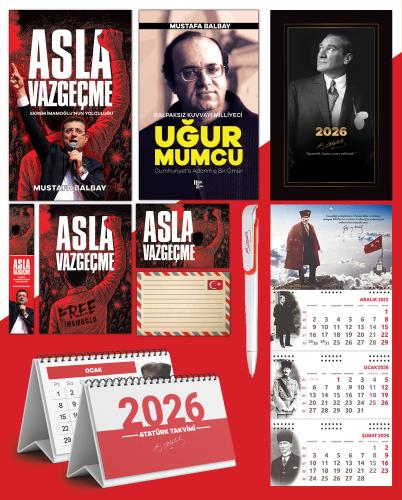 Asla Vazgeçme - Ayraç - Kartpostal - Poster - Uğur Mumcu -  2026 Ajanda İstikbal - Sakarya Duvar Takvimi - Masa Takvimi