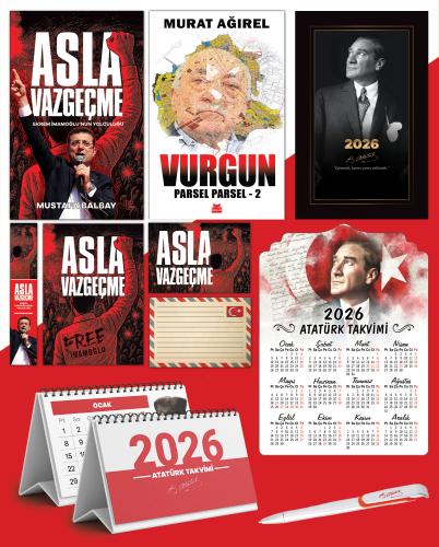 Asla Vazgeçme - Ayraç - Kartpostal - Poster - Vurgun - Parsel Parsel 2 -  2026 Ajanda İstikbal - İstikbal Ahşap Duvar Takvimi - Masa Takvimi