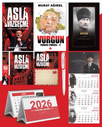 Asla Vazgeçme - Ayraç - Kartpostal - Poster - Vurgun - Parsel Parsel 2 -  2026 Ajanda Komutan - Gazi Duvar Takvimi - Masa Takvimi