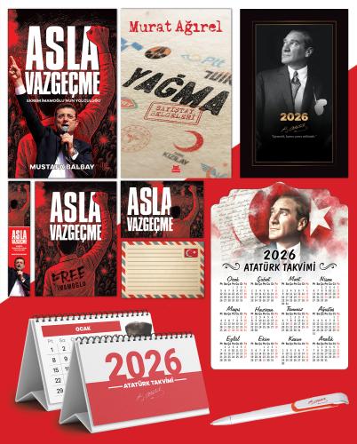 Asla Vazgeçme - Ayraç - Kartpostal - Poster - Yağma - Sayıştay Belgeleri -  2026 Ajanda İstikbal - İstikbal Ahşap Duvar Takvimi - Masa Takvimi