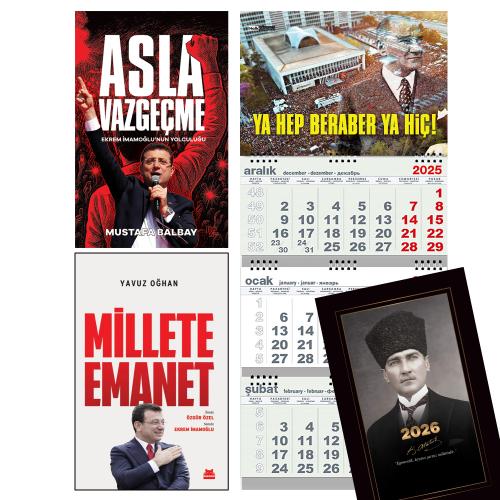 Asla Vazgeçme ve Millete Emanet ve Gemici Duvar Takvimi-YHBYH - Kalpaklı 2026 Ajanda