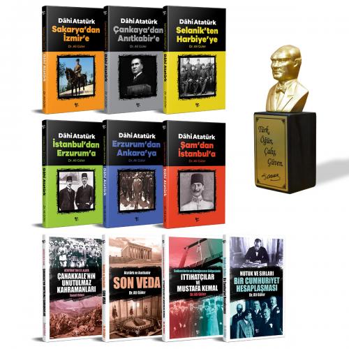 Atatürk'ü Anlamak Seti - 10 Kitap ve Atatürk Büstü Altın - Halkkitabev