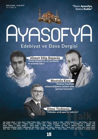Ayasofya Dergisi Sayı: 15 Aralık 2016-Ocak 2017