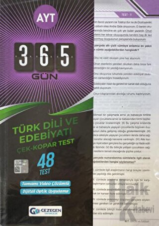 AYT 365 Gün Türk Dili ve Edebiyatı 48 Yaprak Test