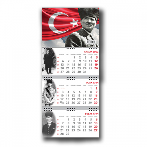 2024 Atatürk Ayyıldız Duvar Takvimi