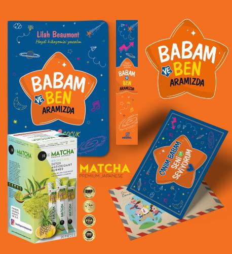 Babam ve Ben Aramızda Ayraç Kartpostal - Bromelain Matcha Çayı